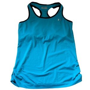 Under Armour Blue Racerback Athletic Tank With Build In Bra